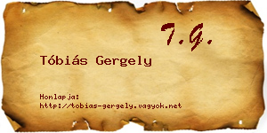 Tóbiás Gergely névjegykártya